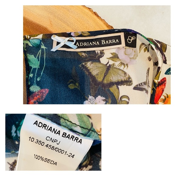 ADRIANA BARRA 🇧🇷 DESIGNER SILK FLORAL TOP - Picture 6 of 15